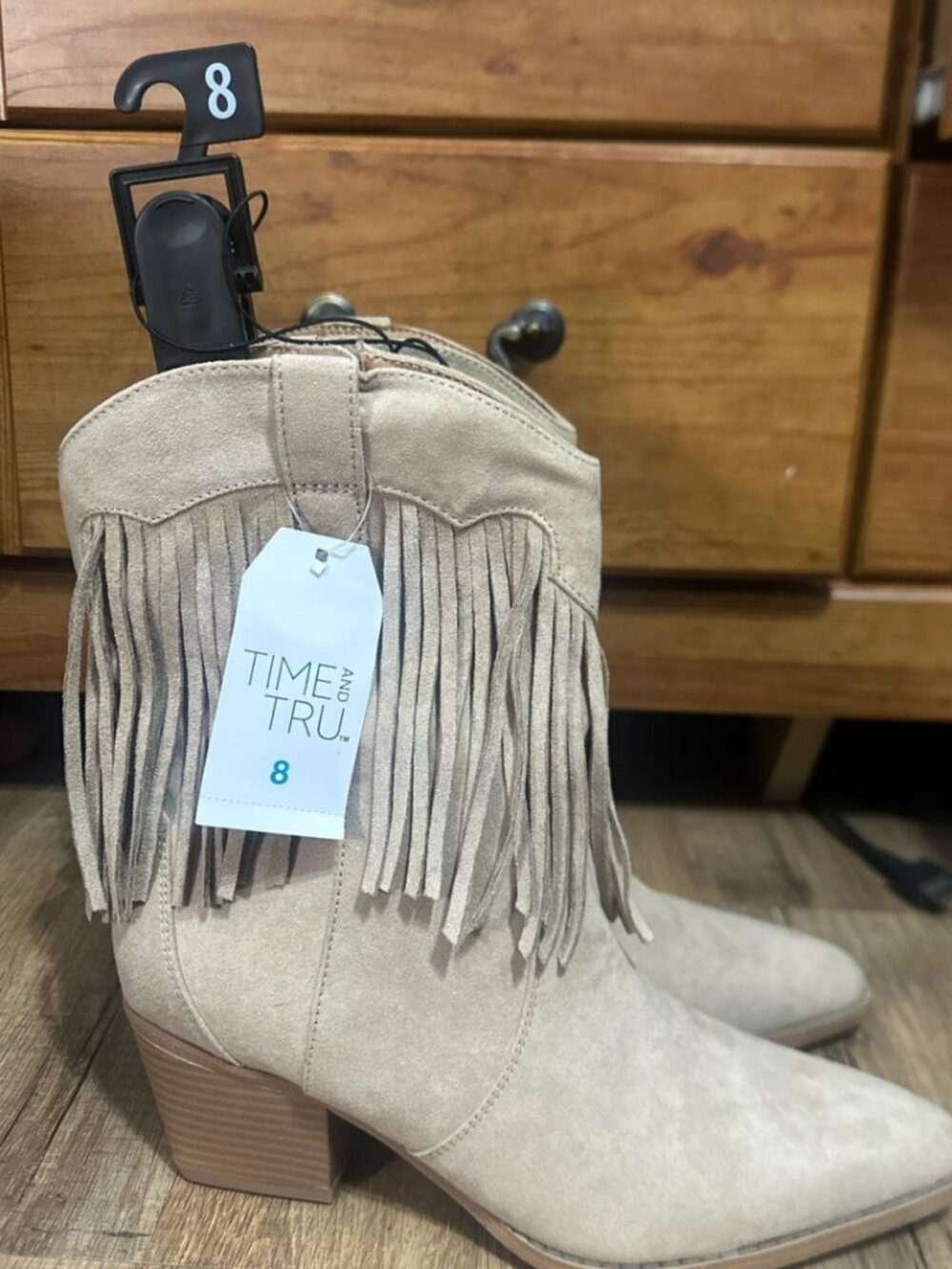 Time and Tru Women's Tan and Grey Boots